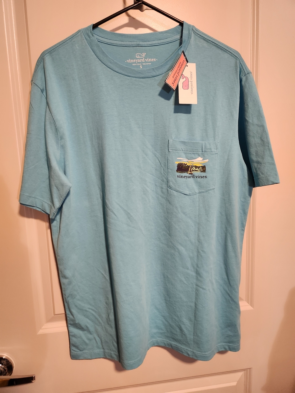 Vineyard Vines Men's Pocket Tee - Light Blue